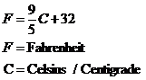 Celsius and Fahrenheit: