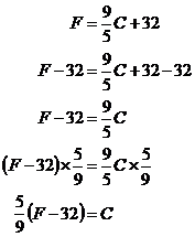 convert c to f formula